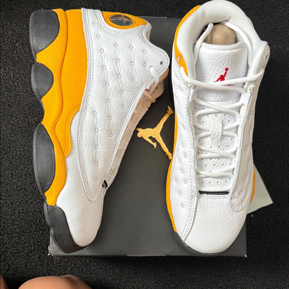 White and Yellow Air Jordan Sneakers Jordan 13 retro